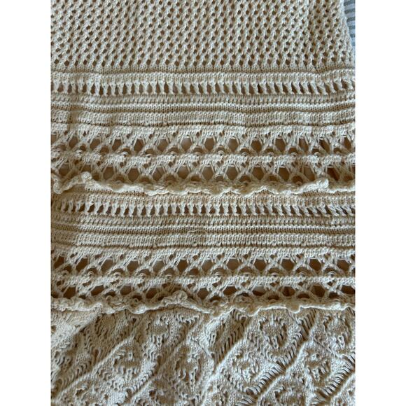Moda International Cream Crochet Halter Dress Size M - Picture 4 of 7